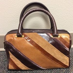 Multi texture Kate Landry brown handbag purse